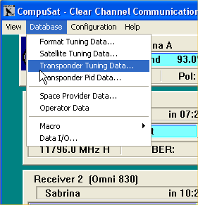 Transponder Tuning data